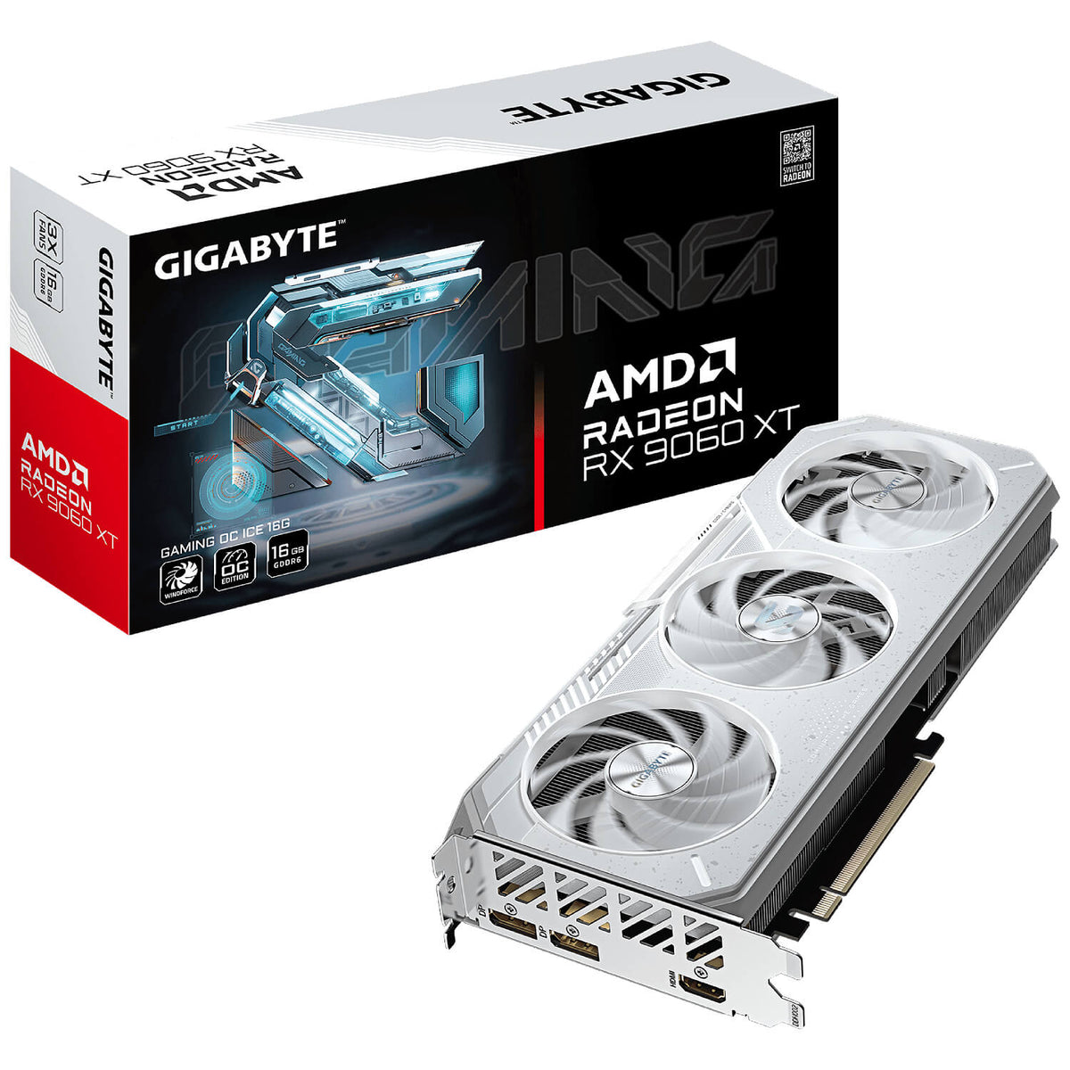 GIGABYTE Radeon RX 9060 XT GAMING OC ICE 16GB